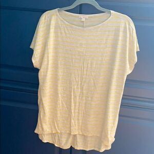 NWT Gap cap sleeve hi/ lo tee shirt  striped L